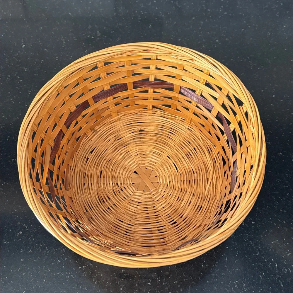 Woven Basket Set - Brown and Golden Tan